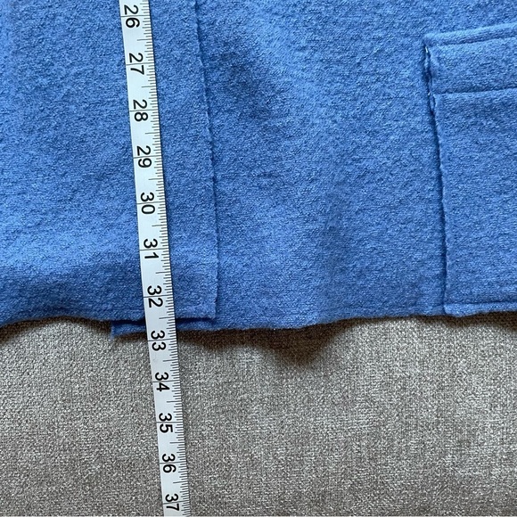 Chico's 100% Wool Periwinkle Open Front Pockets Sweater Duster Cardigan XL - Picture 10 of 10